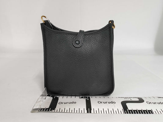 HERMES Evelyn TPM Black Gold Hardware Z-Engraved Shoulder Bag