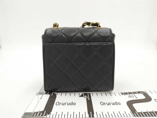 CHANEL Lambskin Black Square Shoulder Bag