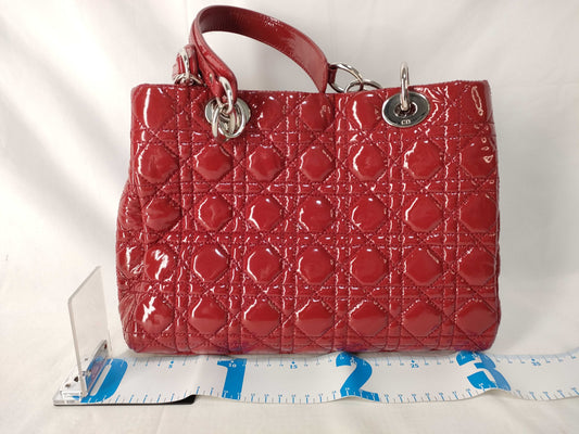 Dior Lady Dior C Dior Lady Dior Enamel Red Handbag