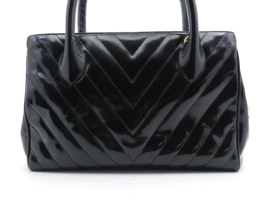 CHANEL V-Stitch Enamel 2WAY Handbag
