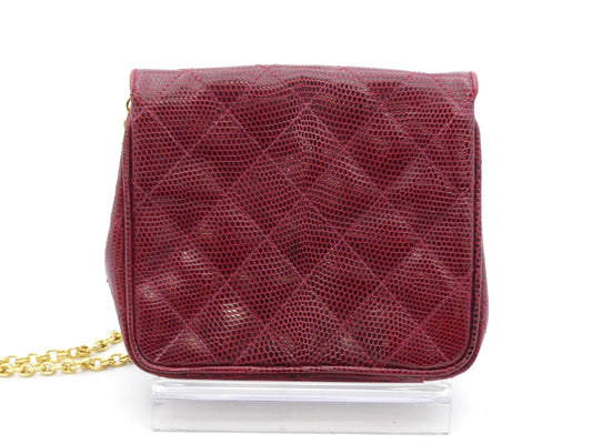 CHANEL Matrasse Lizard Cocomark Chain Shoulder Bag