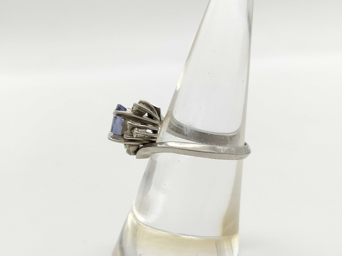 Colored Stone 1.20ct D0.26ct Pt900 5.9g Ring