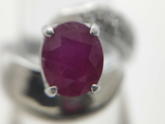 Colored Stone 2.09ct D0.10ct Pt900 13.9g Ring
