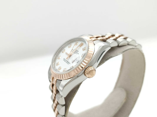 ROLEX 179171G G532018 White Dial Jubilee Breath Women's Watch