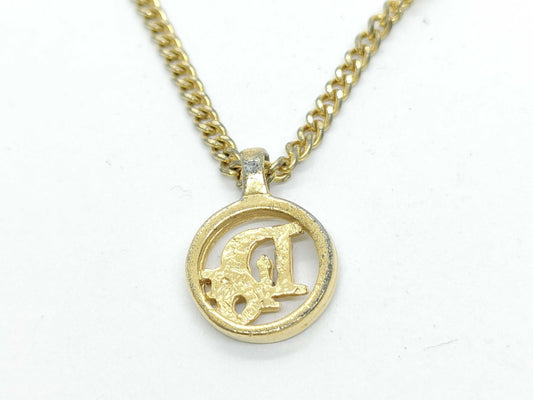 Dior Logo Gold Circle Necklace 4.9g Necklace