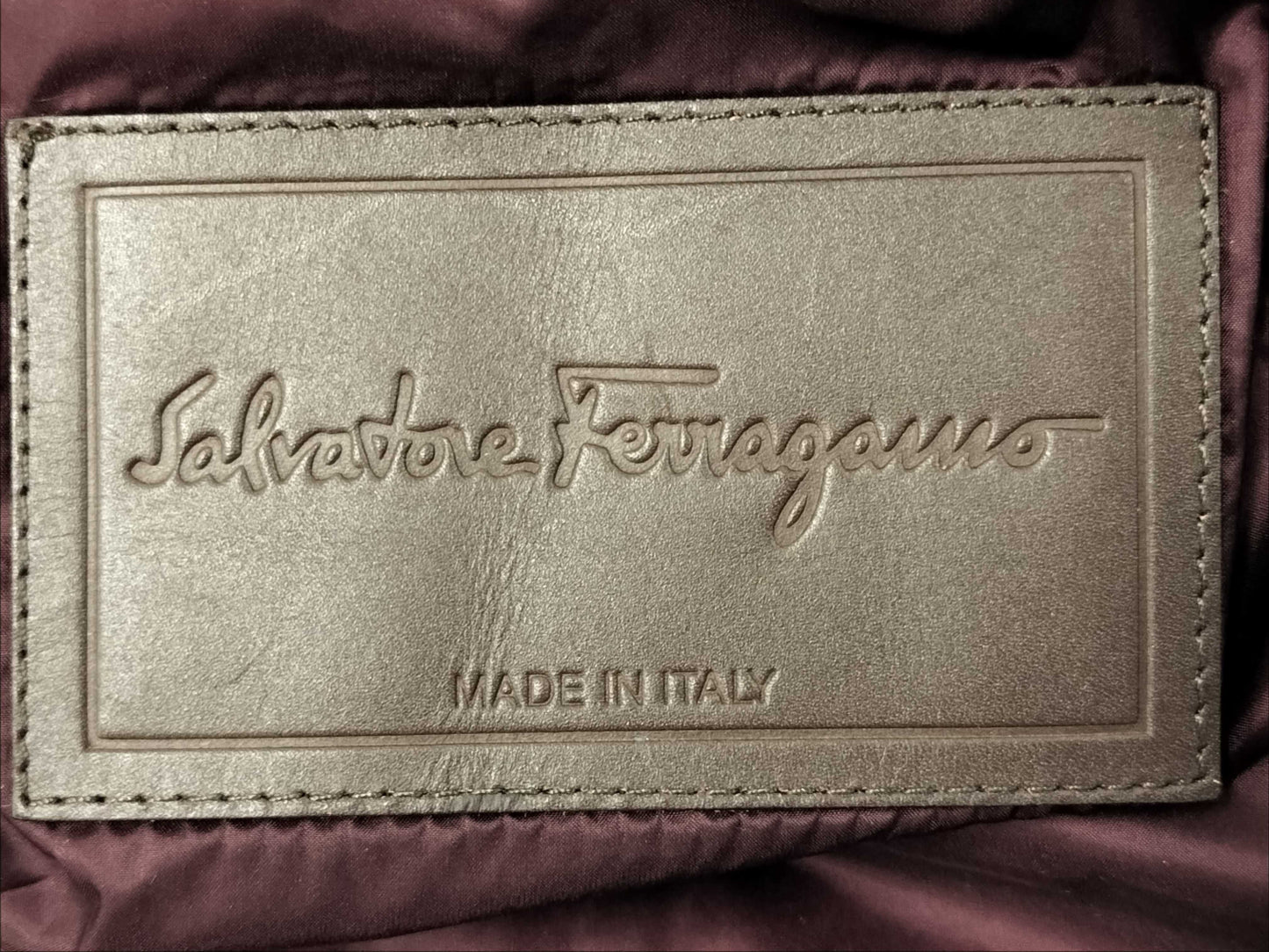 Salvatore Ferragamo Quilted Jacket Padded Nylon Men's Down 52 Jacket