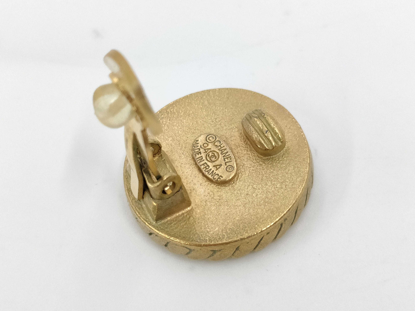 CHANEL Earrings Black Cocomark 94A Earrings