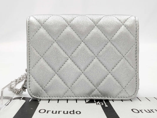 CHANEL Star Motif Chain Silver Shoulder Bag