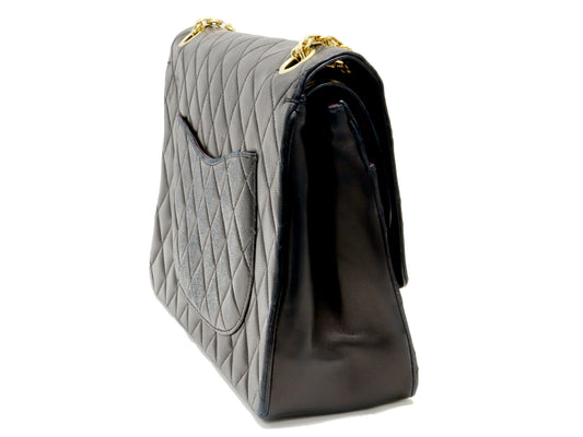 CHANEL CHANEL Matlassse Lambskin Chain Shoulder Bag W Chain/W Flap Black Shoulder Bag