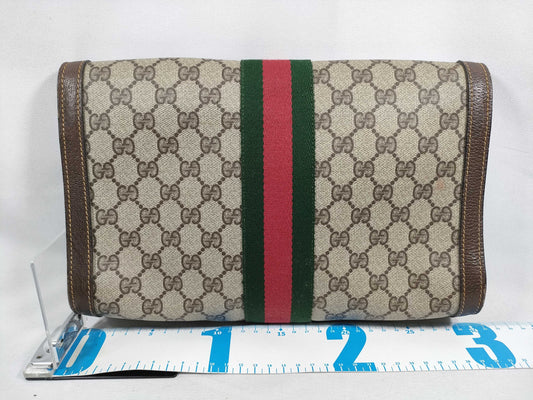 GUCCI GG Supreme Gucci GG Canvas Second Bag Sherry Line Clutch Bag