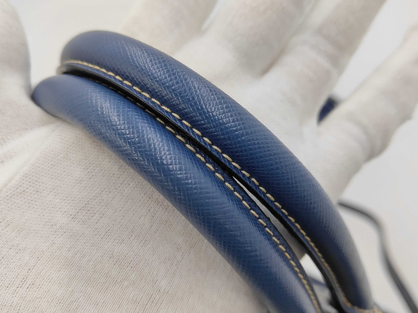 PRADA Handbag Vinyl Perforated Blue Handbag