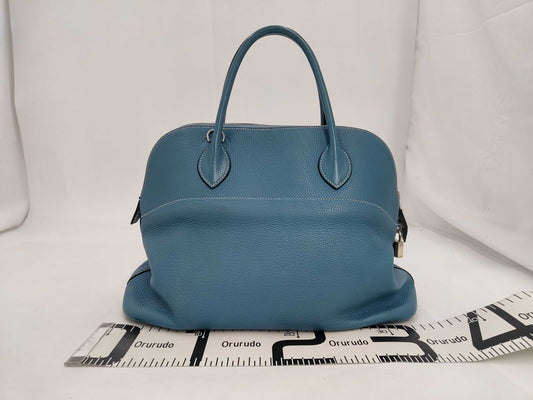 HERMES Boride Tryon Clemence Blue Jean Handbag