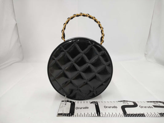 CHANEL CHANEL Matlasse Handbag Black x White Enamel Chain Handle/Gold Fittings 3rd Series Handbag