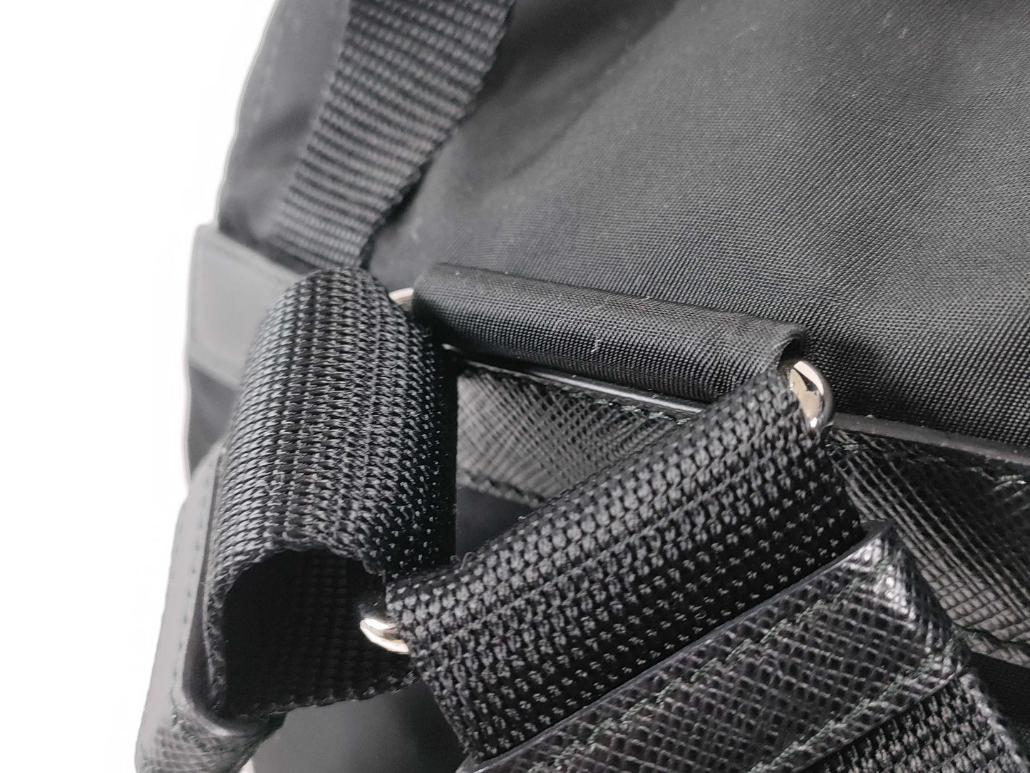 PRADA Nylon PRADA Rucksack 1BZ677 Black Nylon x Leather Rucksack