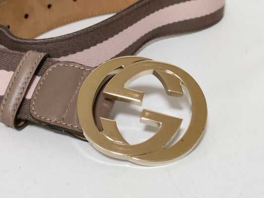 GUCCI Gucci Interlocking Leather x Canvas Belt 80/32 Belt