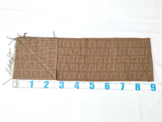 FENDI Zucca Fendi Zucca Muffler Beige Muffler