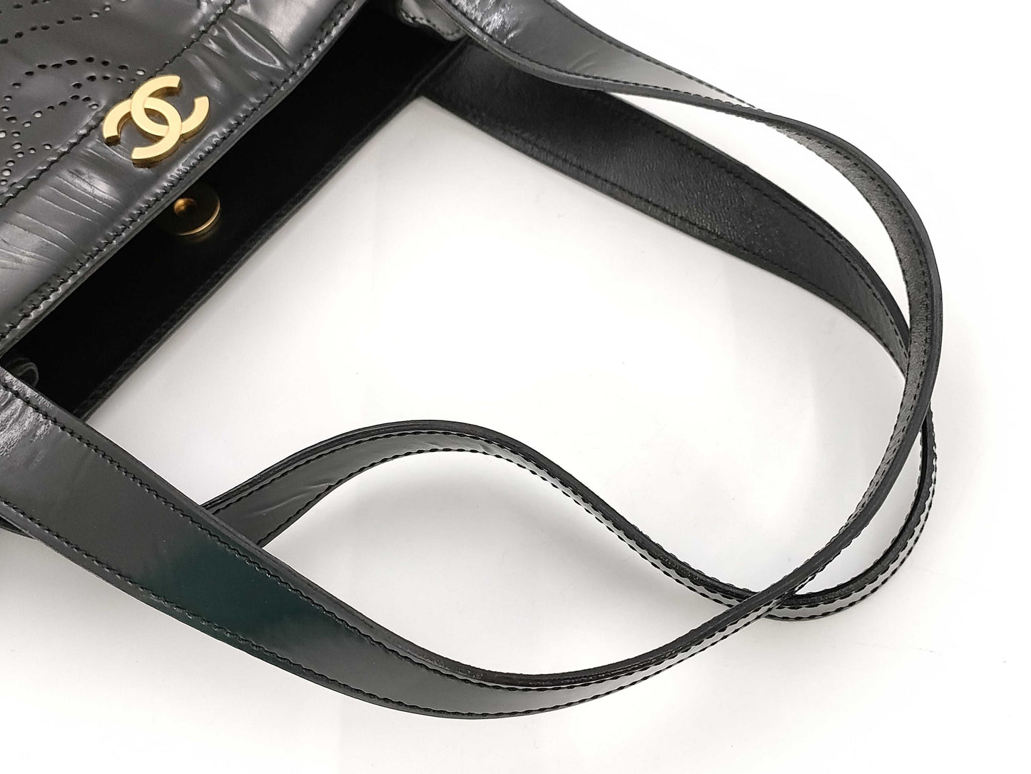 CHANEL Camellia Tote Patent Leather Tote Bag