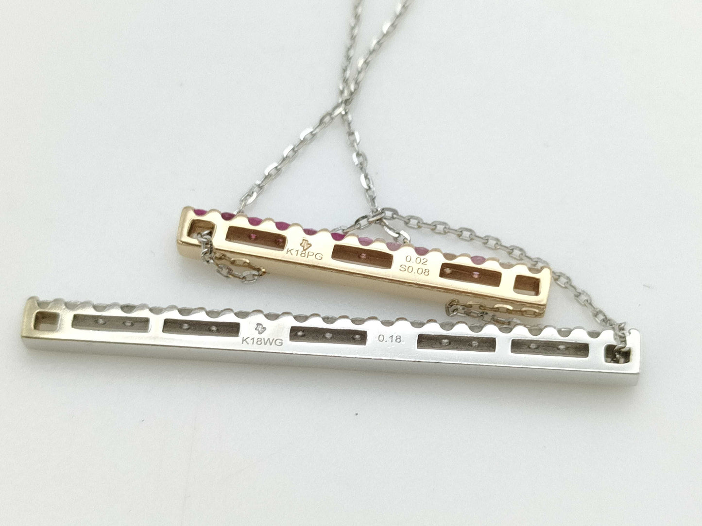 Ponte Vecchio S0.08ct D0.02/0.18ct K18 3.1g Necklace