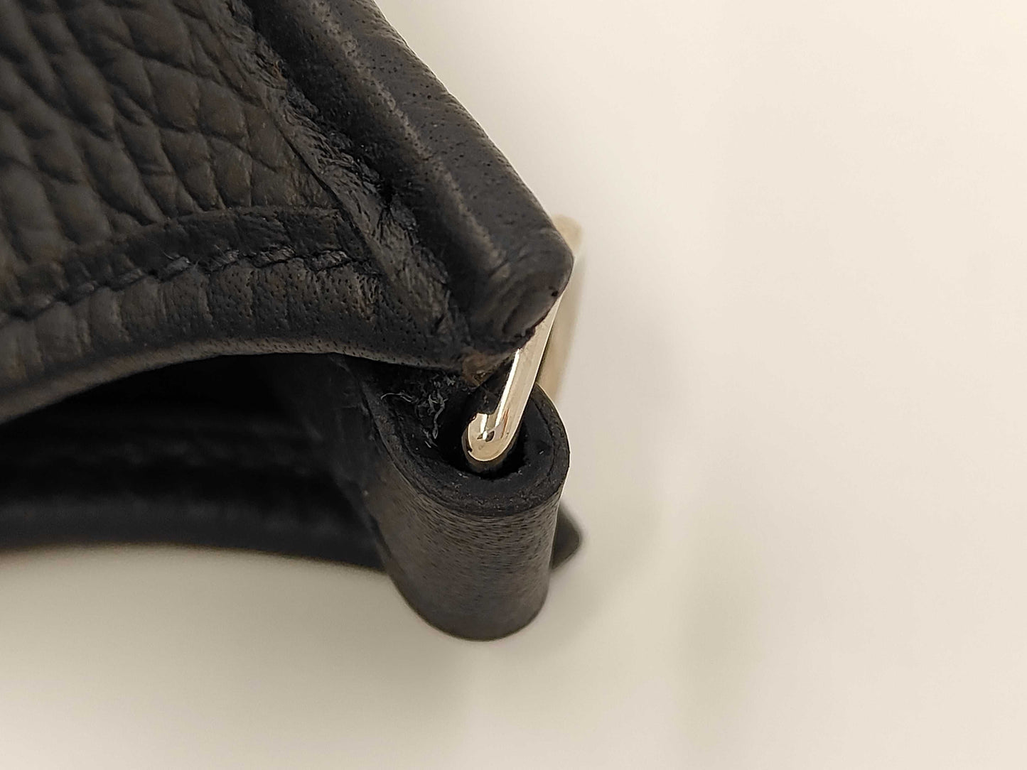 HERMES Evelyn TPM Black Trial Clemence SV Hardware W Engraved Shoulder Bag