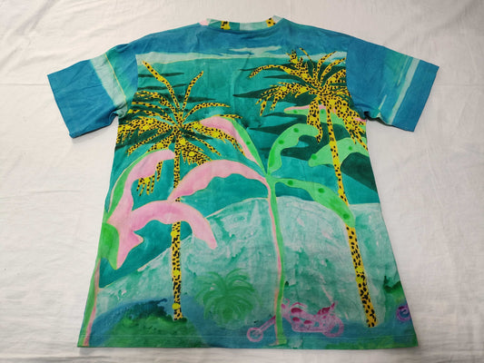 CELINE Tropical Cut-and-Sew Cotton Multi-#S T-Shirt