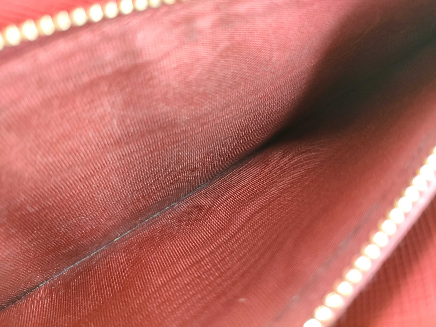 PRADA Prada Logo Plate Long Wallet Leather Red Wallet