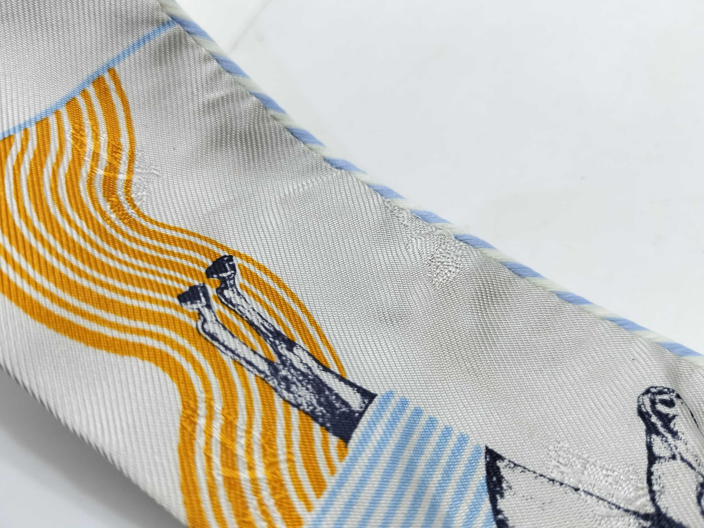 HERMES Twilly Hermès Twilly Garde Robe Pop Silk Argento x Multicolor Scarf