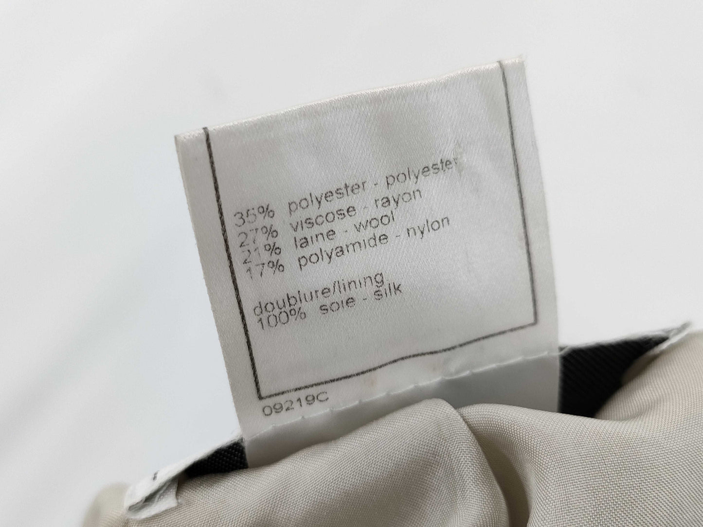 CHANEL Fall/Winter Tweed Jacket, Polyester/Rayon/Wool/Nylon, White/Silver, 99A Jacket