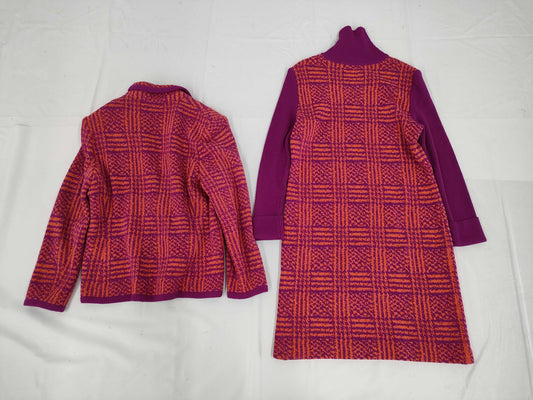 Yves Saint Laurent Fall/Winter Jacket x High Neck Dress Set Up Wool x Acrylic x Nylon Purple x Orange #L Other Apparel