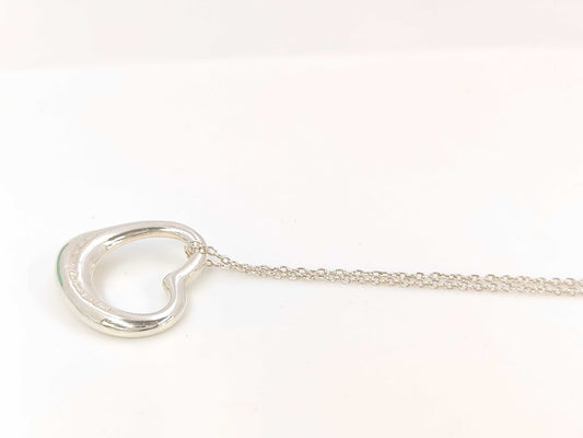 Tiffany & Co. SV925 Open Heart Necklace in Silver, with Box and Dust Bag