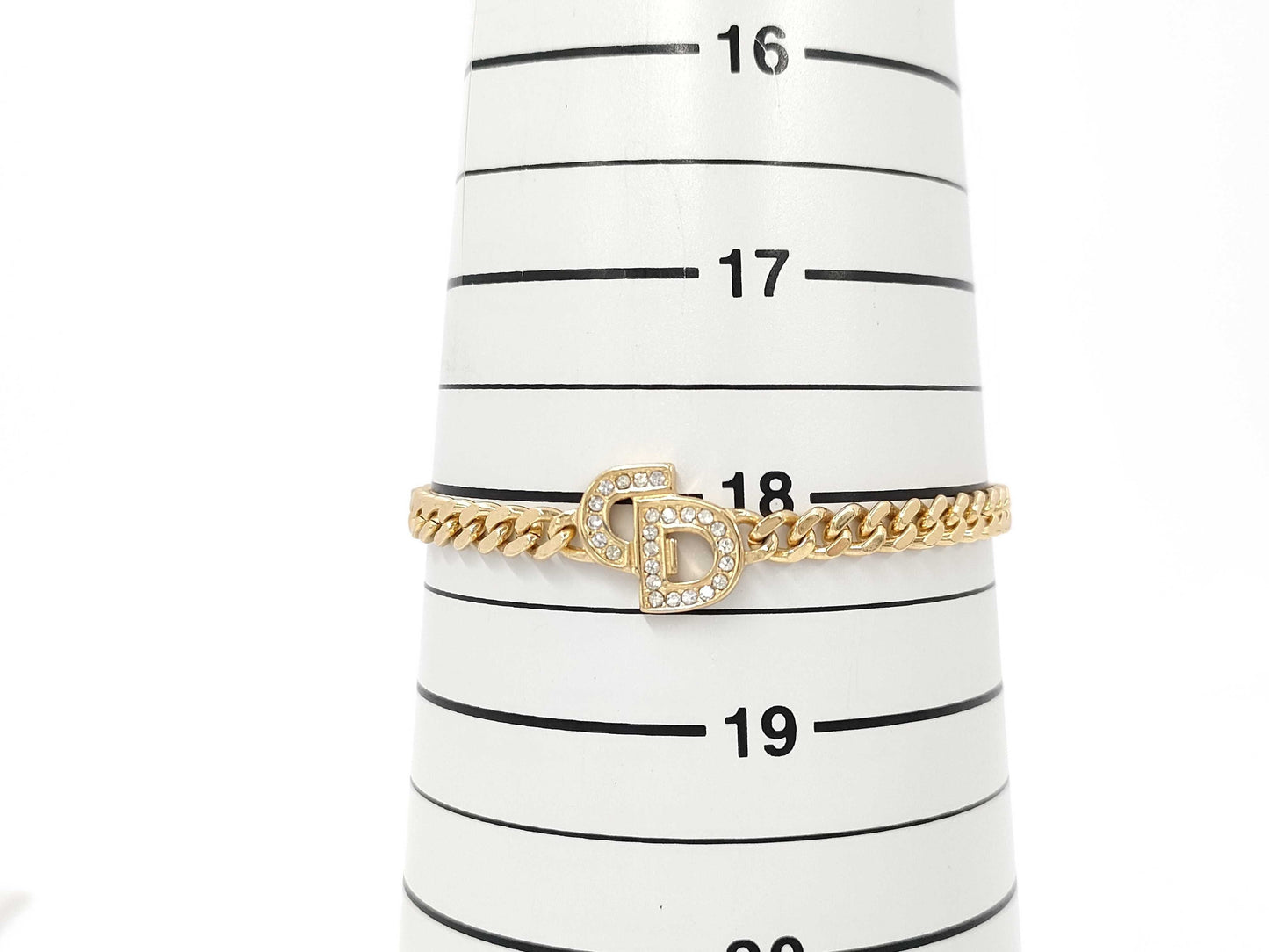 Dior GP Rhinestone CD Logo Bracelet Gold Bracelet/Bangle