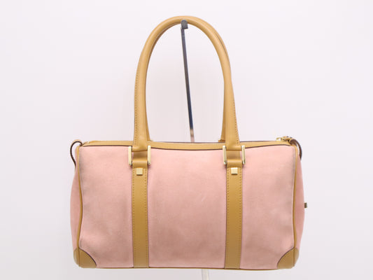GUCCI 0.0851 Suede and Leather Pink Handbag