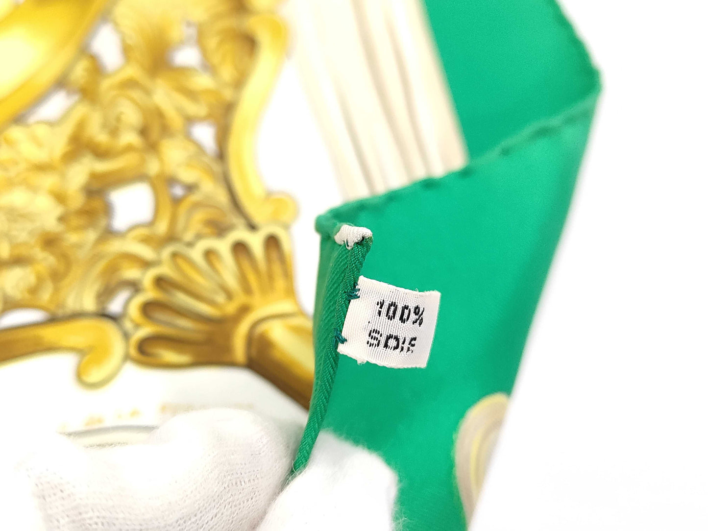 HERMES Silk Carré 90 ETRIERS Armor Scarf Brown Green White Yellow