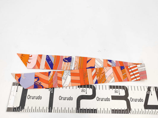 HERMES Silk Twilly ASTROGIE New Astrology Pink Orange Multicolor Scarf