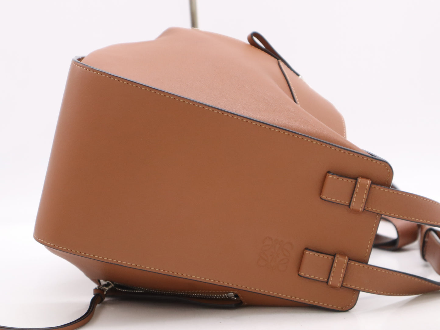 LOEWE Soft Grain Calf Hammock Small 2-Way Handbag in Brown with Shoulder Strap and Dust Bag