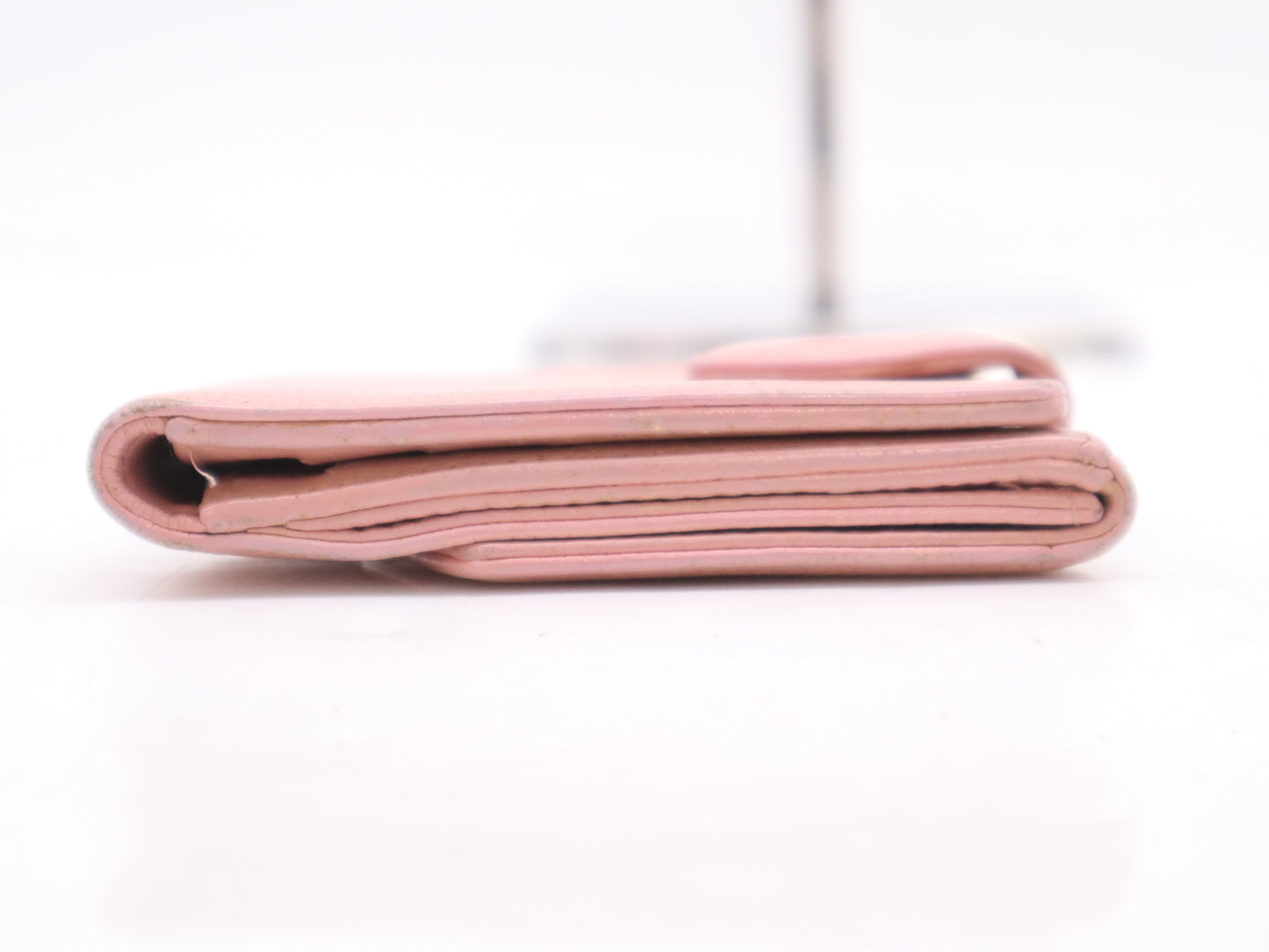 CHANEL Leather Bi-Fold Wallet Pink Seal 9598361 Wallet