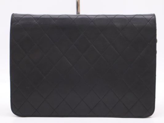 CHANEL Lambskin Matlasse 25 S Flap S Chain GD Hardware Black Seal 5725010 Shoulder Bag