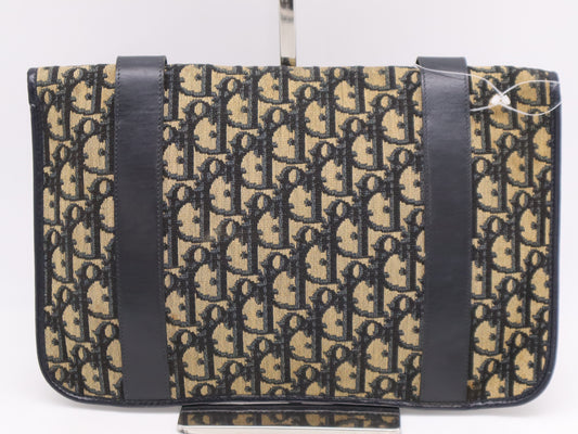 Dior Canvas Leather Trotter Second Bag Beige Navy Second Bag