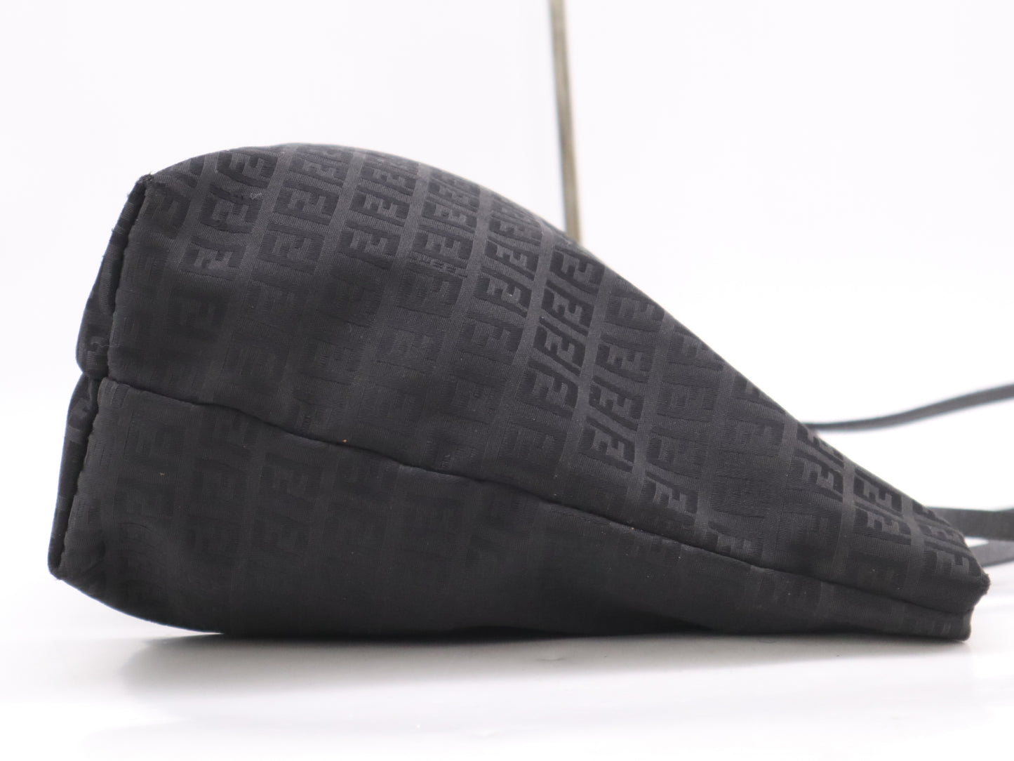 FENDI Canvas Leather Zucchino Tote Bag Black Tote Bag