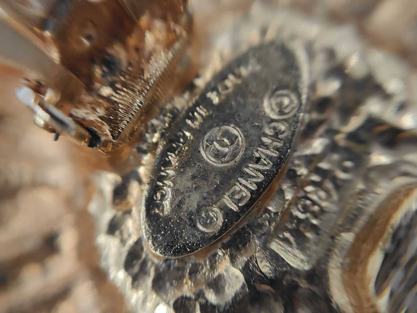 CHANEL GP Earrings, Faux Pearl, Round, Gold, with Box