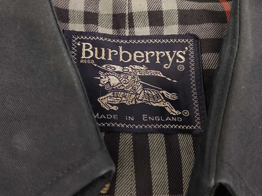 Burberrys BURBERRY Trench Coat Men's Belt 50 Navy Check Coat