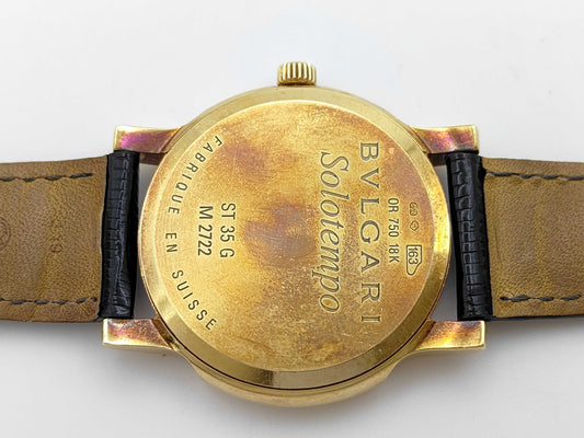 BVLGARI Solo Tempo ST35G M2722 Quartz K18 Boys Watch