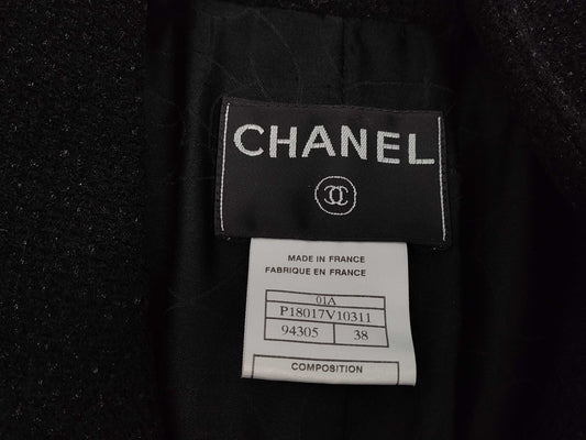 CHANEL 01A Lame Tweed Coat Coat