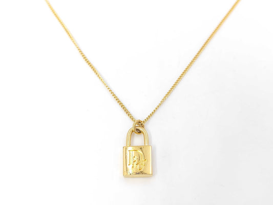 Dior Dior logo padlock motif necklace