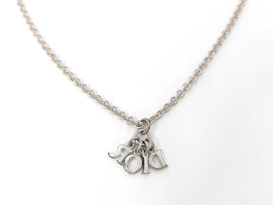 Dior Padlock Motif Rhinestone Necklace