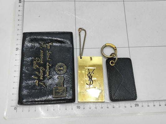 Yves Saint Laurent YSL 3-piece card case, pass case, and business card holder