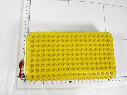Christian Louboutin round zipper long wallet, yellow