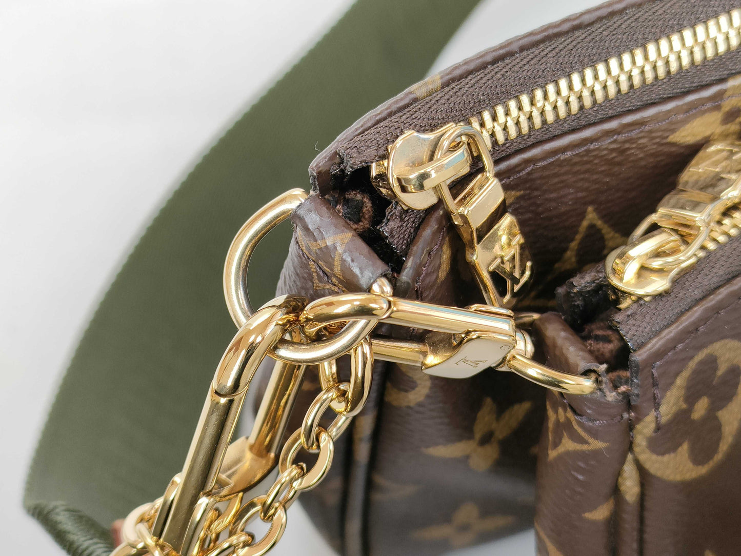 LOUIS VUITTON Monogram LV M44813 Multi Pochette Accessoires Khaki Pouch