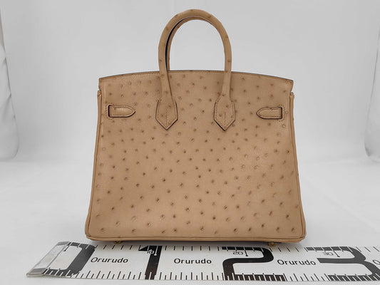 HERMES Hermès Birkin 25 Ostrich Handbag