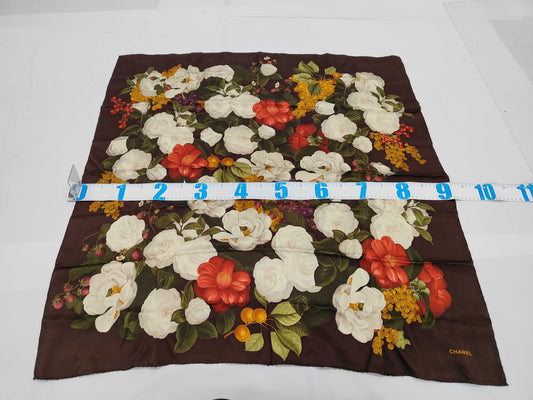 CHANEL Large Camellia Scarf with Fruit and Other Accessories