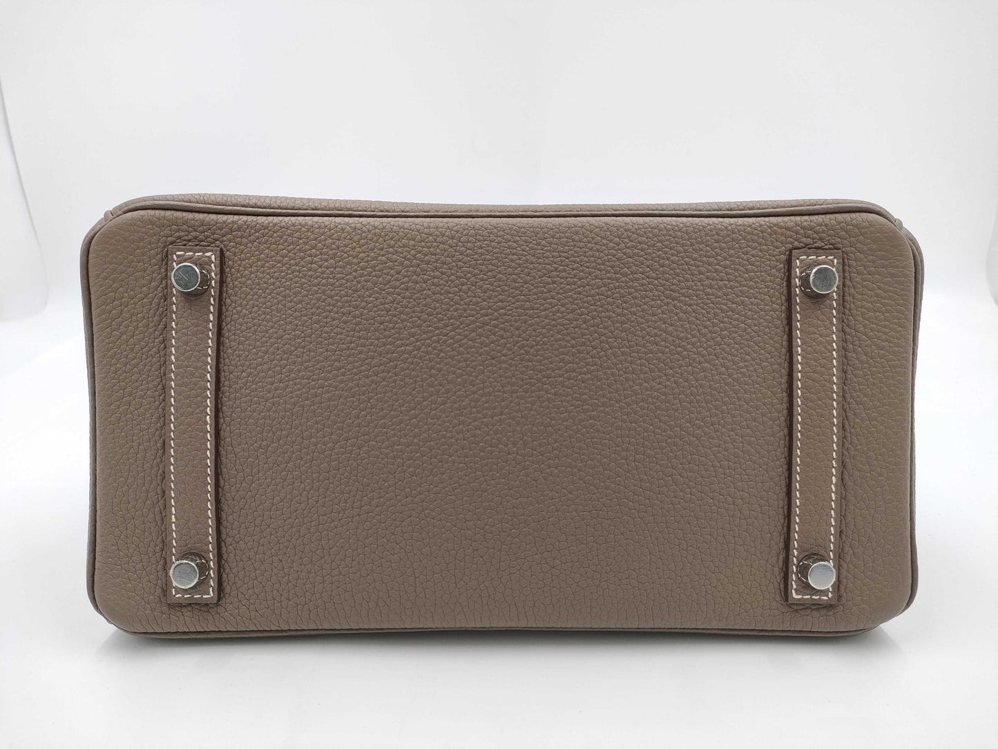 HERMES Birkin 30 Togo Etoupe Silver Hardware U Stamp Handbag